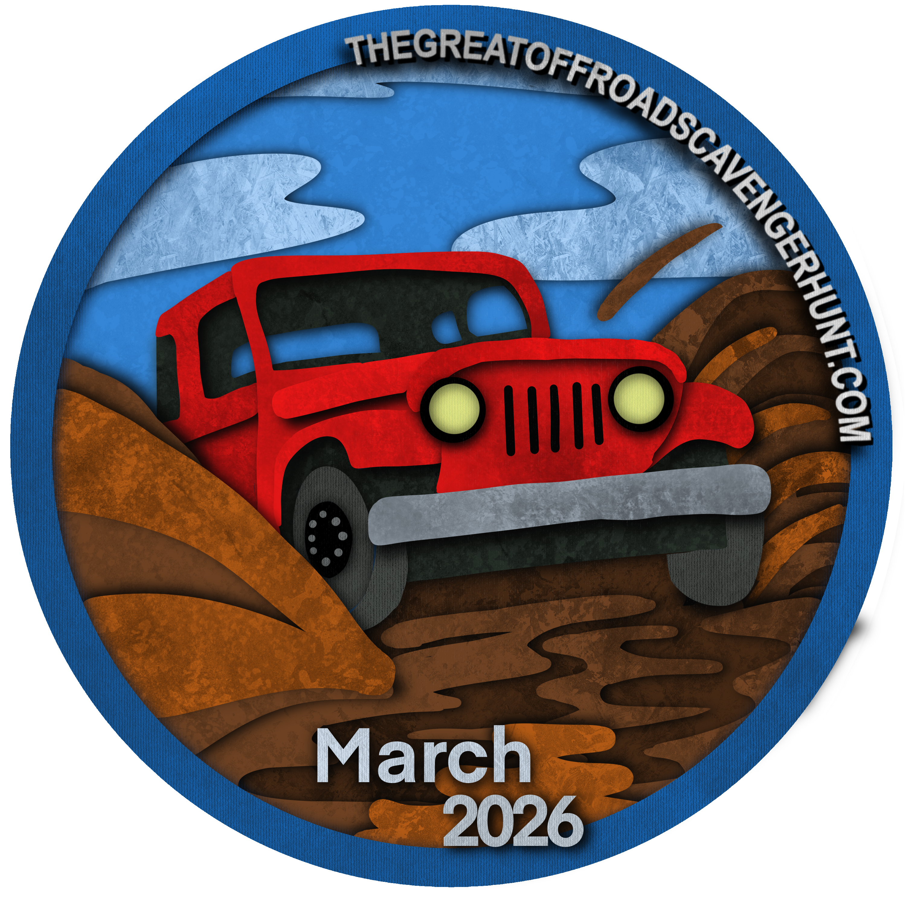 Off-road scavenger hunt official entry window cling.